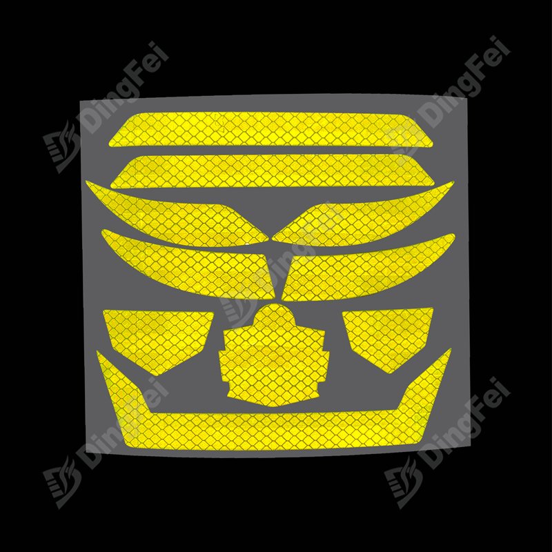 Fluorescent Yellow Reflective Sticker For Helmet - 